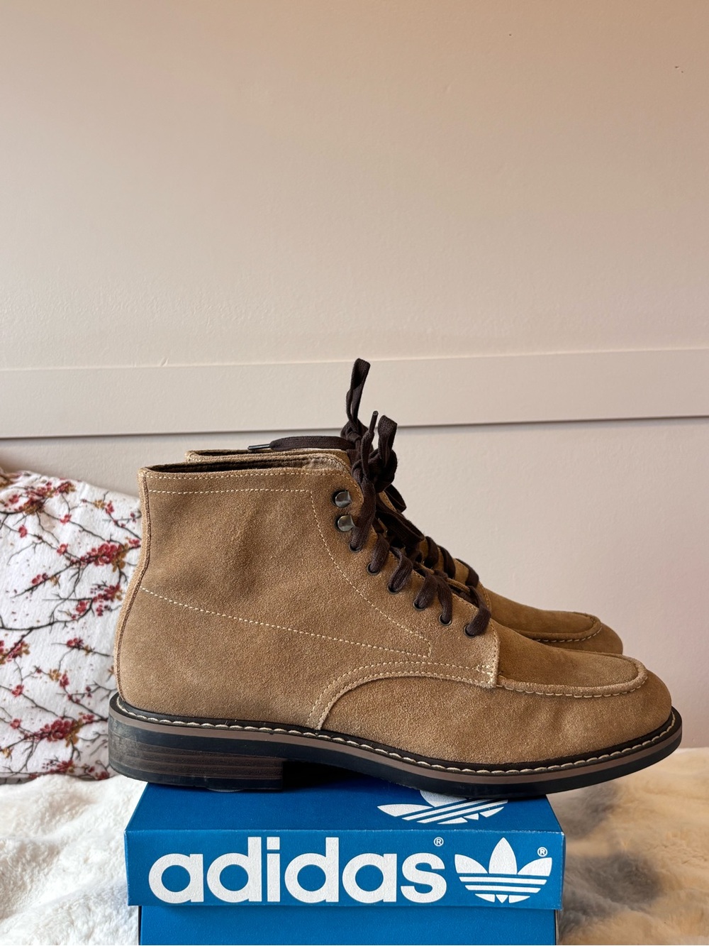 Men's Suede Moc Toe Boots - Tan/Brown - Picture 2 of 7